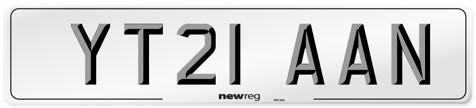 YT21 AAN Number Plate from New Reg